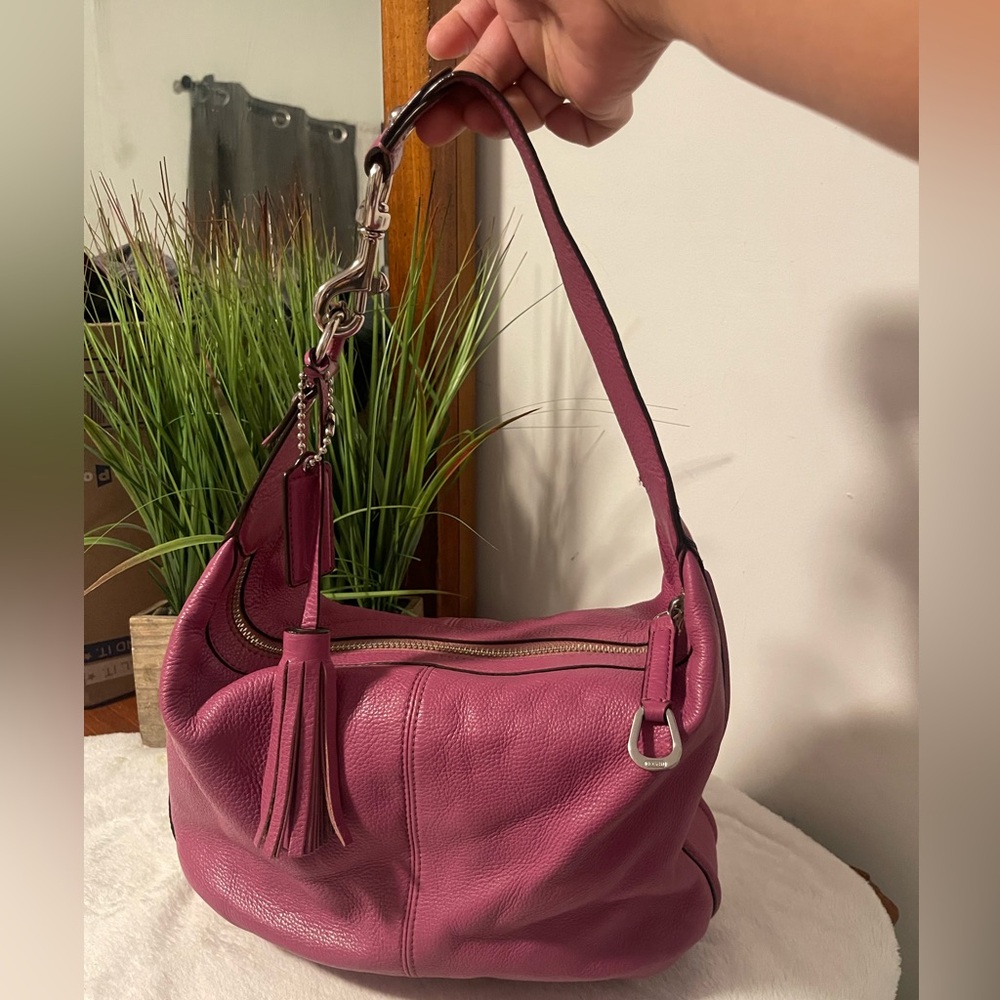 Coach Magenta Leather Hobo Bag like new